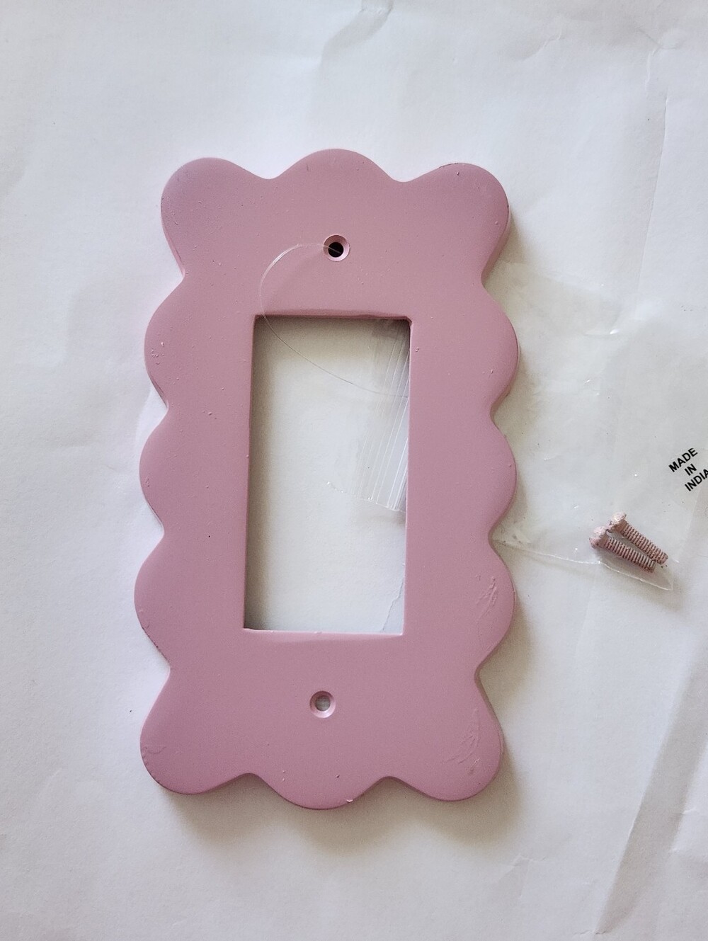Anthropologie Wiggle Scalloped Single Rocker Switch Plate Pink